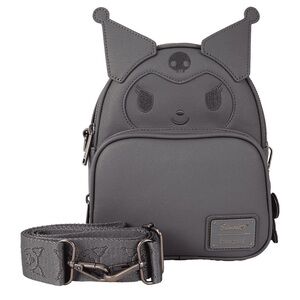 NWT Loungefly Sanrio Kuromi Mini Convertible Crossbody Backpack in Charcoal